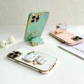 Tecno Spark go 2023 / Pop 7 Back Cover Hello Kitty Mirror Folding Bracket Luxury 6D Plating Case Soft Silicone Case - Mirror Hello Kitty Back Cover - Girls Back Cover. 