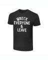 Roman Wreck Everyone & Leave Black Cotton Printed T-Shirt. 