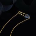 Paper Clip Safety Pin Pendent Necklace For Women Tiny Multicolor Cubic Zirconia Style Necklaces Choker Charm Jewelry. 
