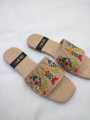 Handmade Embroidered Casual Ladies Slides Slippers for Women and Girls. 