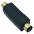 S-Video Male to RCA Female Composite Video Adapter Plug Converter, Mini Din 4 PIN Coupler Extension Connector Adapter. 