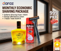 Shaving Package - Gelleme Shaving Foam (150ml) + Omega After Shave Lotion + Treet Swift-III Triple Blade Razor (3-in-1 Grooming Kit). 