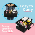 Baby Diaper Caddy Organizer Large Sturdy and Foldable Toy Storage Bin of Ideal Size with Strong Dividers and Even Stronger Base - Storage Container with Handles for Travel. 