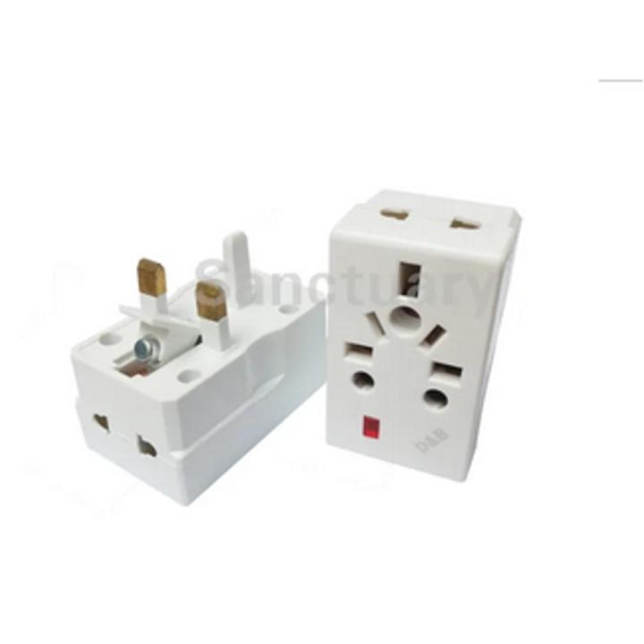 (Pack of 2) Multi 3 Pin Shoe With Fuse & Extra Socket - 13 Amp 250 V