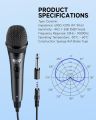 Moukey Karaoke Microphone, Dynamic Microphone with 13 ft Cable, Metal Handheld Cardioid Wired Mic, XLR Microphone for Singing/Stage/Chrismas,Compatible w/Karaoke Machine/PA System/Amp/Mixer, Grey UK IMPORT. 