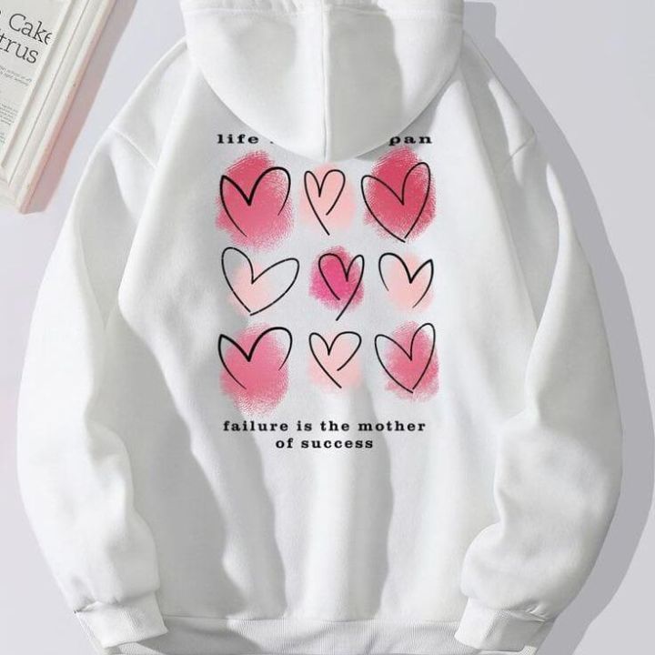 Classy Stylish Colorful Hearts Print Kangaroo Hoodie