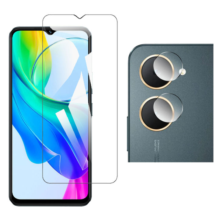 Vivo Y03T Glass Protector Polish Screen Tempered + Back Rear Camera Protector 9H Gorilla Flexible Protection For Vivo Y03T