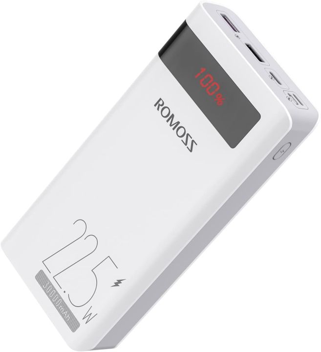 100% Original ROMOSS LT30 PF QC 22.5W 30000mAh Power Bank with 20W Type C PD Fast Charge, Portable USB C Battery Pack Charger with LED Display & 3 Outputs & 3 Inputs Compatible with iPhone, Samsung, ipad and More