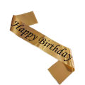 Happy Birthday Black Golden Sash. 
