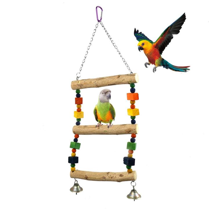 Bird Ladder Parrot Toys Ladders Chewing Toys Hanging Pet Bird Cage Accessories Hammock Toy for all type large , medium , Small Parakeets Cockatiels, Lovebirds, Conures, Macaws, Lovebirds, Finches