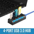 New High Speed Usb 3.0 Hub 4 Ports Speed 5gbps With On/off Switch And Cable Universal For Pc Lap Computer Desk Black. 