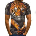 Lion Tiger T-shirt Men's Painting Photo 3D Printing Hip Hop Streetwear Loose Comfortable Fabric O-Neck Men's T-shirt. 