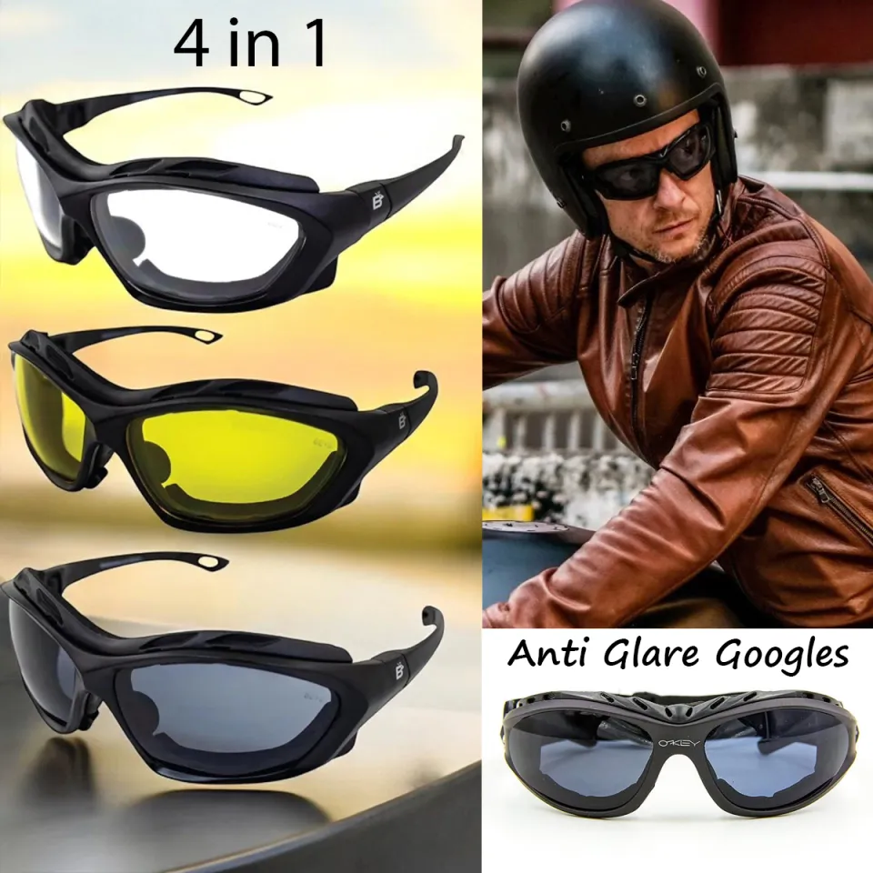Anti Glare SunGlasses Kit For Bikes Day Night Vision Motorcycle