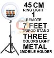 JM Jadoon 36 CM Ring Light With 7 feet Tripod Stand and Mobile Holders 3 Shades Light for tiktok youtube videos. 