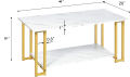Rectangular Beautiful Luxury Coffee Table Storage Open Shelf,Center Table, Nesting Stacking Table, with Iron Metal Frame for Living Room,Bedroom. 