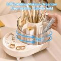 Birdcage 360 Degree Rotating Makeup Brush Holders, with lid clear makeup brush organizer holder caddy,Rotating Dustproof Make Up Brushes Container with Clear Acrylic Cover,for Lipsticks, Bathroom Vanity, Dresser. 