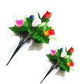 Pack of 2 Artificial Multicolor Rose Kali Flowers Bunch-12 Multicolor Rose Kali Head Artificial Flowers. 