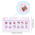 My First Year Baby Pictures Wooden Frame for 12 Month - Frame Pictures From 1 Month to 12 Month Baby Photo Frame - White. 