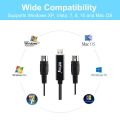 HiFing USB IN-OUT MIDI Interface Converter/Adapter with 5-PIN DIN MIDI Cable for PC/ Laptop/ Mac. 