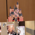 Disney Mickey Mouse Couple Keychain Cartoon Acrylic Montage Refrigerator Magnet Pendant Anti-Lost Hanger Door Decoration Gifts. 