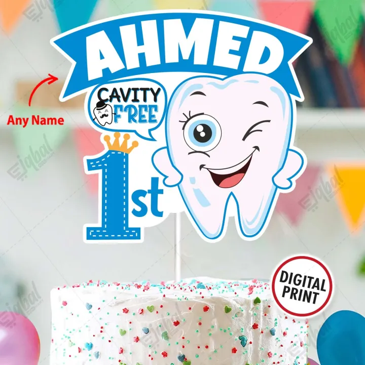 Customized%201st%20Teeth%20Baby%20Digital%20Birthday%20Cake%20Topper,%20for%206%20Months%20Boy%20or%20Girl%20Birthday%20Party%20Celebration%20&%20Cake%20Decoration%20with%20Any%20NAME%20-%20Image%203