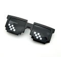 Mosaic Pixel Sunglasses Women Men Black Party Club Bar Spectacles Anime Cartoon Happy Funny toy Trick Toy Thug Life Glasses L3. 