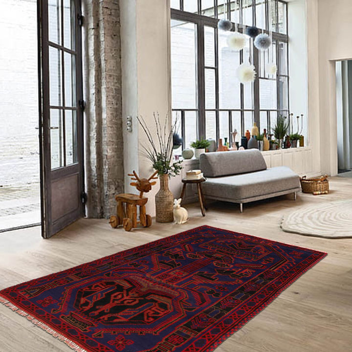 Beautiful Handmade oriental tribal 4x6 baluchi carpet rug  3'4 x 5'3 (ft)  #B20085