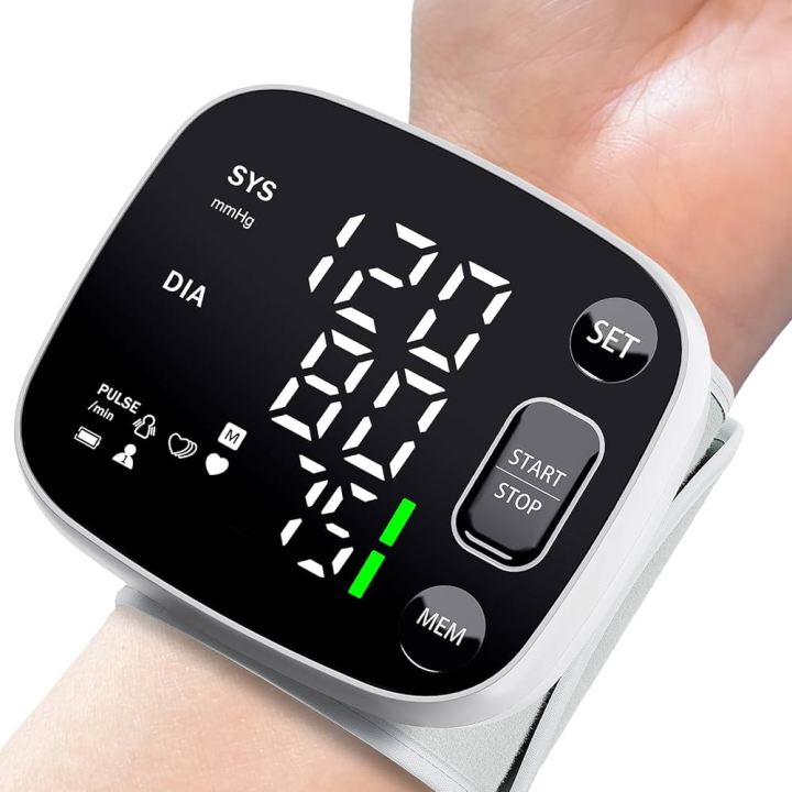 Led Bp Instrument LED Screen Wrist Blood Pressure Monitor English Voice Broadcast ...