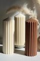 (Pack of 2) Premium Ribbed Scented Peak Pillar Candles | large and small peak pillar candle | pillar candle | candle. 