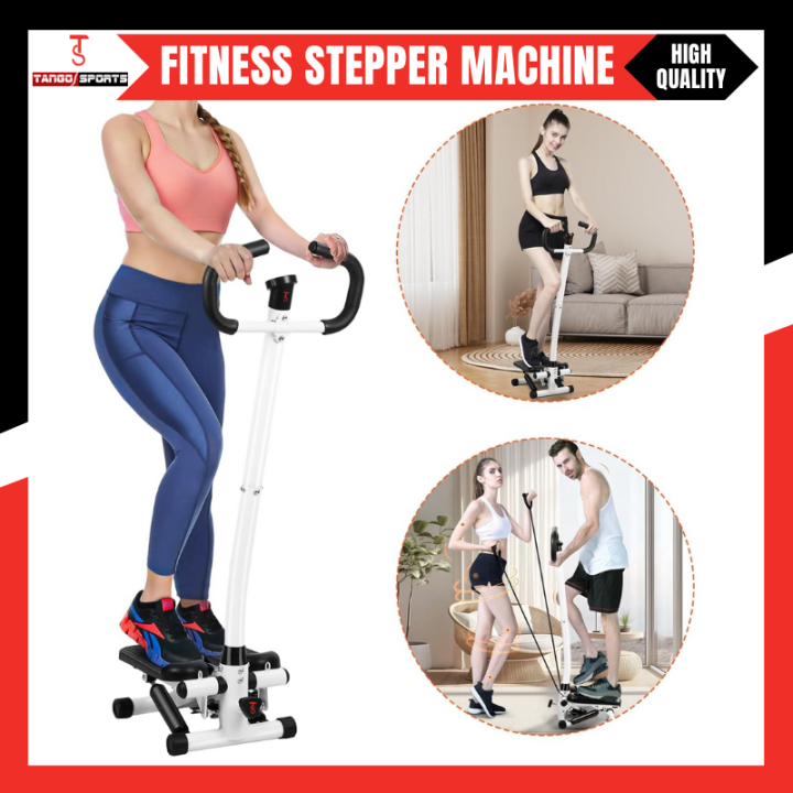 Mini Stepper with Handle and Resistance Bands, Fitness Stepper Machine for Full Body Workout - Steppers for Exercise at Home, Mini Stepper with Resistance Bands, Fitness Stepper Machine for Full Body Workout Black