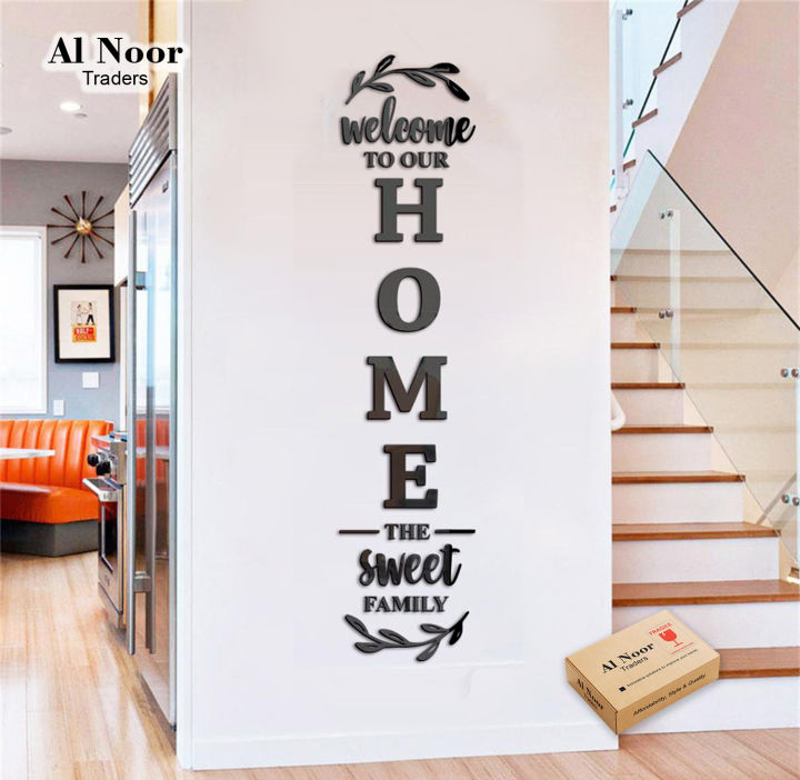Al Noor Traders Brand 3d Wooden Wall Stickers English Letters Home