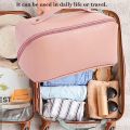 Portable Large Capacity Travel Cosmetic Bag with Handle Makeup Organizer Bag Storage Makeup Bag Waterproof PU Leather Travel Toiletry Bag for Women. 