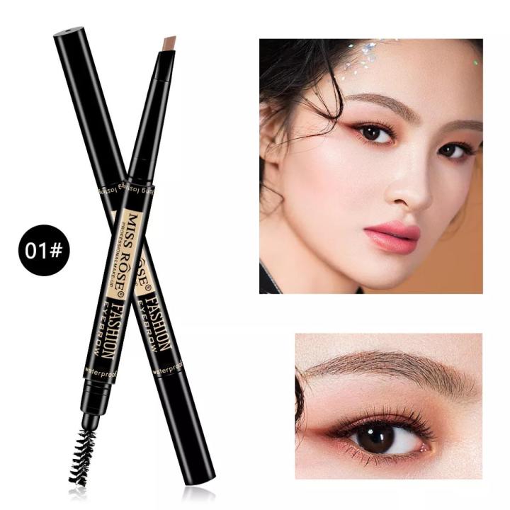 Miss Rose 2 in 1 Double Head Long Lasting Waterproof Eye Brow Pencil & Brush 0.2g