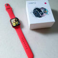 Original HW12 Smart Watch 38-40mm Full Screen With Rotating Key Heart Rate Monitor Fitness Tracker BT Make Calls (Red). 