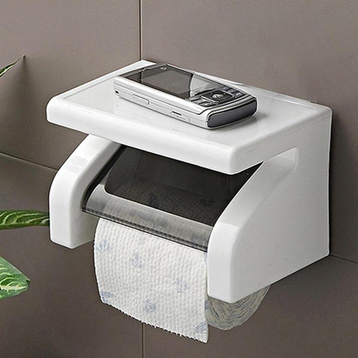 Wall Mounted Plastic Waterproof Toilet  Bathroom Tool Roll Paper Tissue Holder