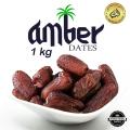 Amber Dates (Khajoor)  Premium Quality - 1 kg - From Saudia Arab - Albarni Alhijazi. 