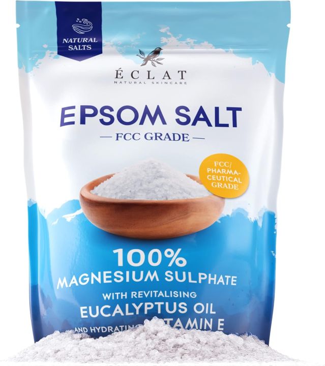Epsom Bath Salts 700gm - 100% Epsom Salt - Pure Magnesium Bath Salts with Eucalyptus Oil & Vitamin E - Epsom Salts for Bath, Epsom Salts for Feet - Bath Salts Muscle Soak