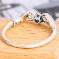 Trendy Heart Shape Mother Ring Jewelry Bule Stone Fashion Jewelry Ring For Women. 