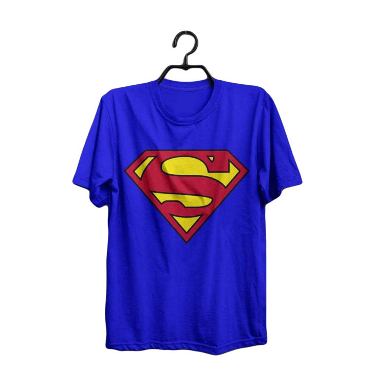 Superman Logo Round Neck TShirt - Blue