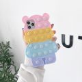 Bubble Case for Redmi Note 10 10s 9 9Pro 9s 9T 8 8 Pro Cute Lovely Rainbow Pressure Relieve Push Bubbles Protective fidget Silicone Soft Phone Cover. 