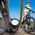 Road Bike Bicycle Hand Floor Air Pump Heavy Duty Stainless Steel Cycle Air Pump with air pump with pressure gauge for Bicycle Tyre/Car/Bike/Motorcycle. 