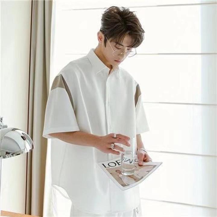 IELGY Japanese all match handsome casual simple short sleeved shirt men Daraz.pk