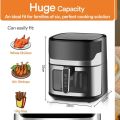 New RAF 8.3L Air Fryer with Clear Window Internal Light & Touch Screen 360 Airflow Air Fry Roast Bake Dehydrate Reheat 8 Presets, 1600 Watts - Stainless Steel Black/Silver. 