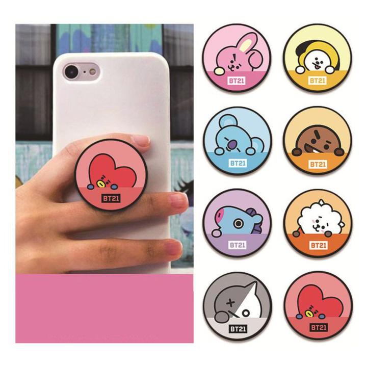 BTS Pop Socket BT21 Characters Cartoon Shape Designs For All Mobile Phones & Tablets