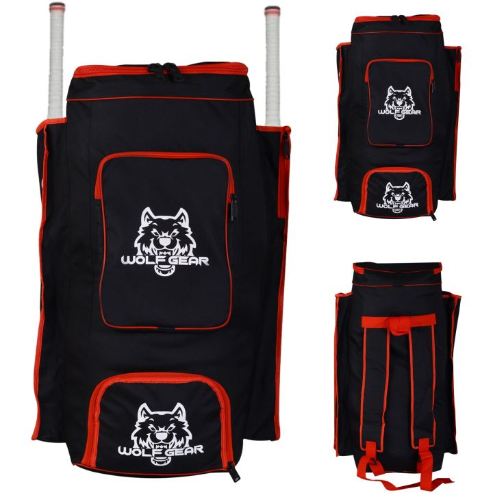 WOLF GEAR- Duffle Cricket Kit Bag Training Sports Backpack Heavy External Bat Sleeve