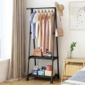 Clothes Hanging Stand - Hanging Stand for Clothes - Corner Rack - Cloth Hanging Stand - Clothes Hanging Stand for Room - Cloth Stand - Clothes Hanging Stand for Bedroom - Corner Cloth Rack with 3 Layers Storage Shelves & Double Hooks. 