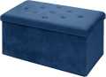 New Velvet Ottoman Storage Benches Folding Stool Soft Cushion Footrest Toy Storage Box Seat for Living Room Poof Foot Stool,38x76cm. 