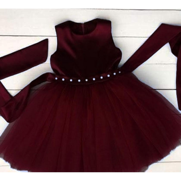 Cute%20Baby%20Frock%20with%20beads%202024%20(baby%20girl%20fancy%20dress%20birthday%20frock%20partywear%20Red%20and%20Wine%20Red%20Color)%20-%20Image%204