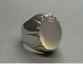 Natural Mens White MoonStone (Durr_e_Najaf) Original Ring Sterling Silver 925. 