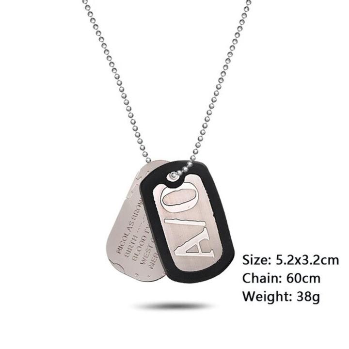Anime Gangsta Necklace So Ao S5 Dog Tag Stainless Steel Metal Bead Chain Pendant Women Necklaces Jewelry